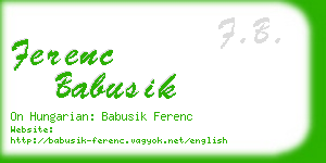 ferenc babusik business card
